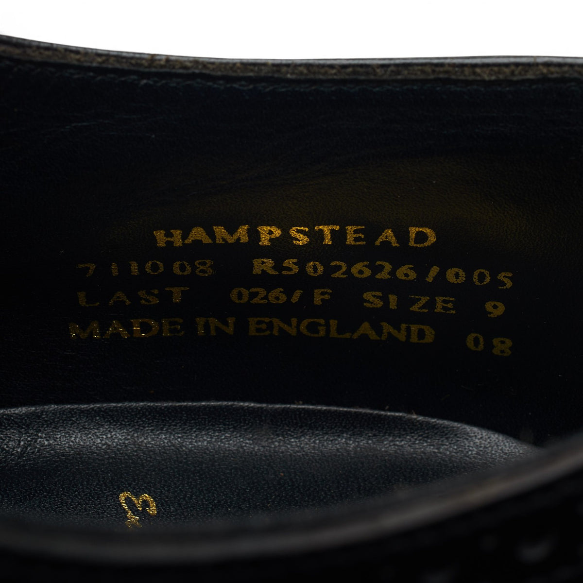 'Hampstead' Black Leather Oxford Brogues UK 9 F