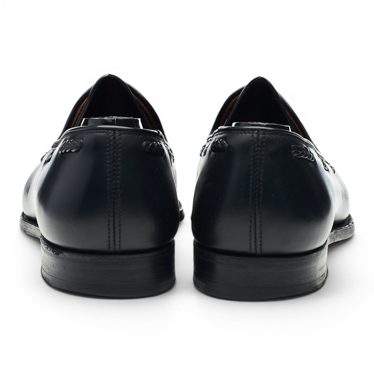 Black Leather Tassel Loafers UK 7 E