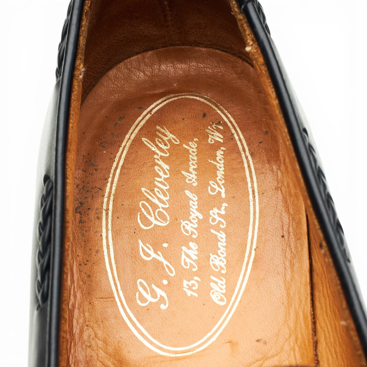 Black Leather Tassel Loafers UK 7 E