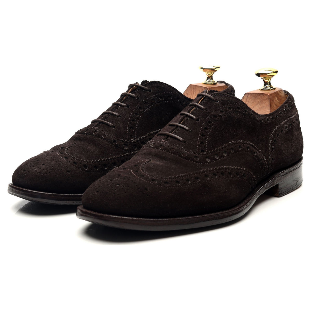 &#39;Brisbane&#39; Dark Brown Suede Oxford Brogues UK 7 F