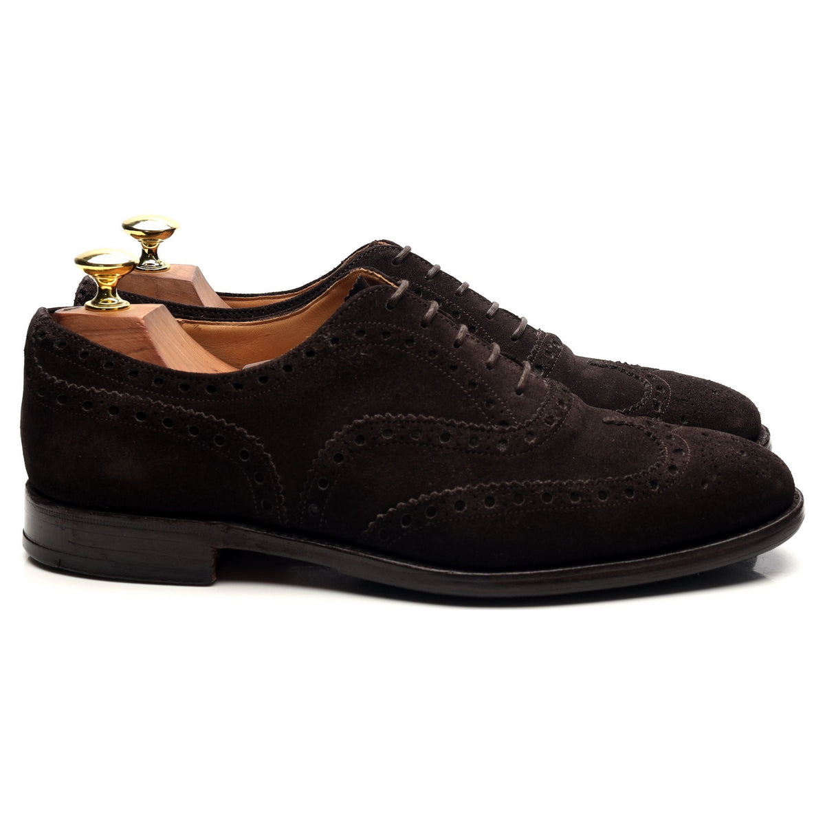 &#39;Brisbane&#39; Dark Brown Suede Oxford Brogues UK 7 F