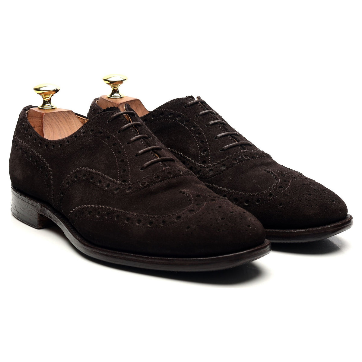 &#39;Brisbane&#39; Dark Brown Suede Oxford Brogues UK 7 F