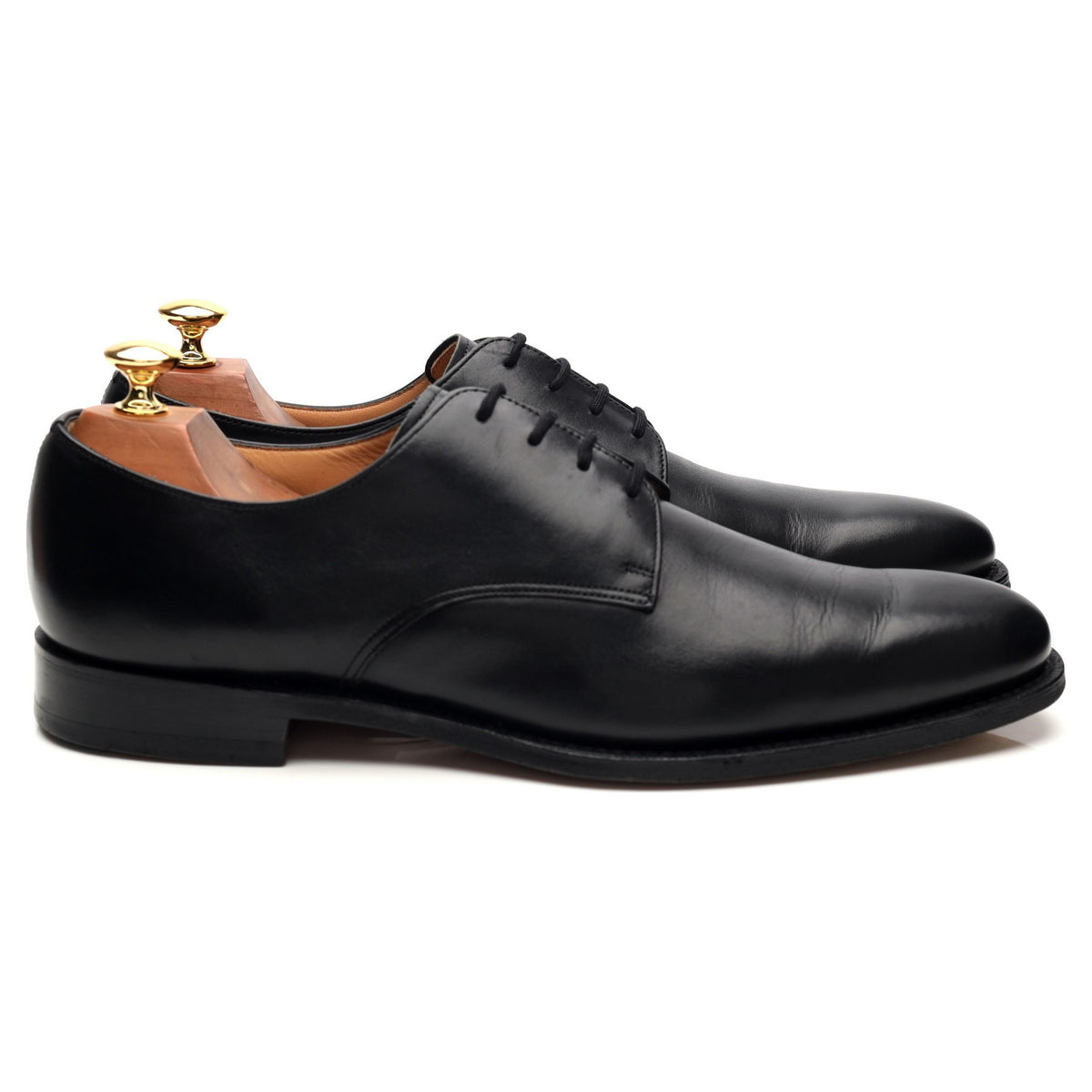 &#39;Coram&#39; Black Leather Derby UK 9 F