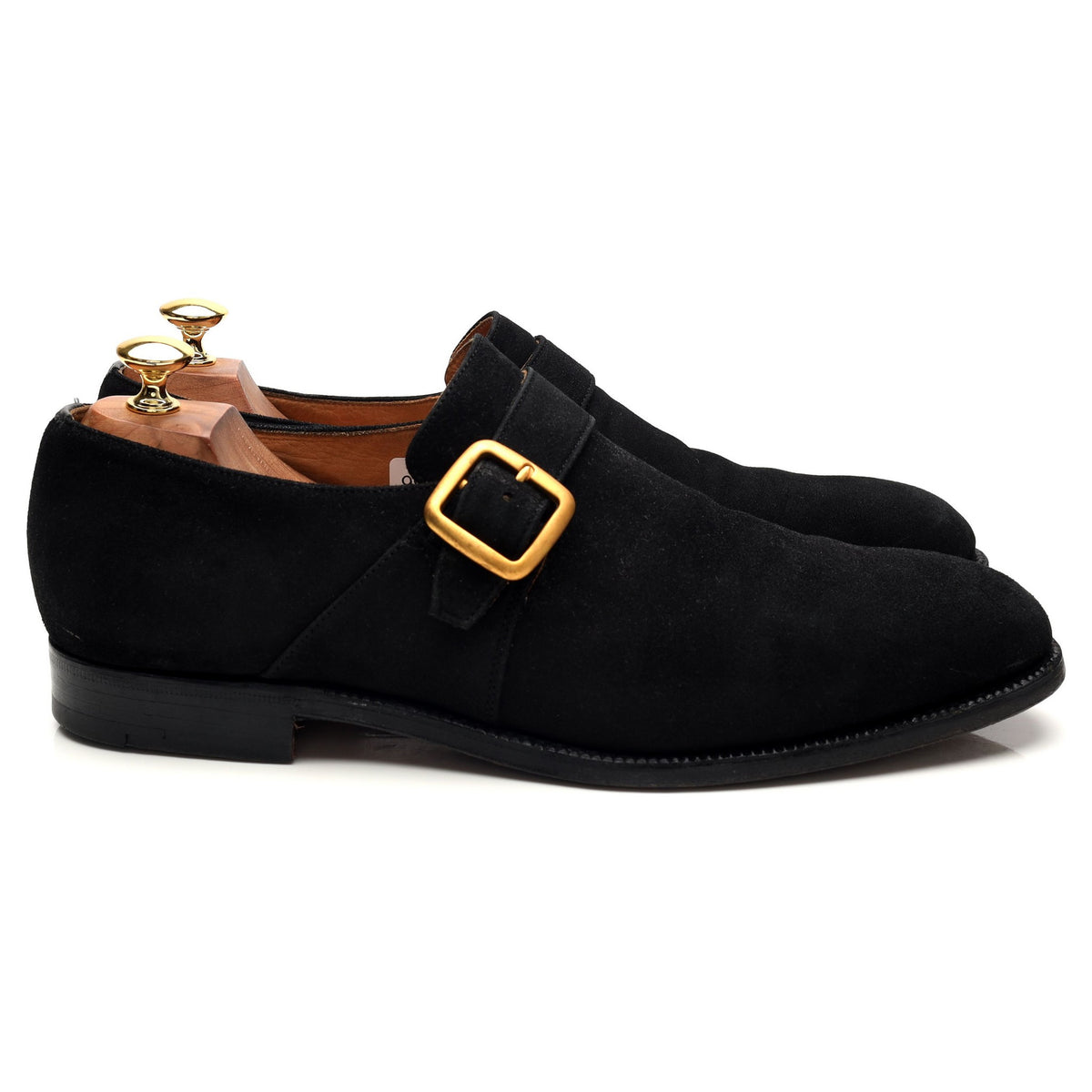 &#39;Westbury&#39; Black Suede Monk Strap UK 10.5 F
