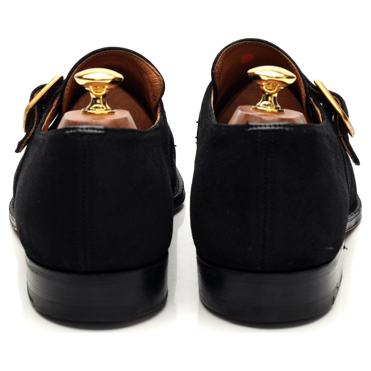 &#39;Westbury&#39; Black Suede Monk Strap UK 10.5 F