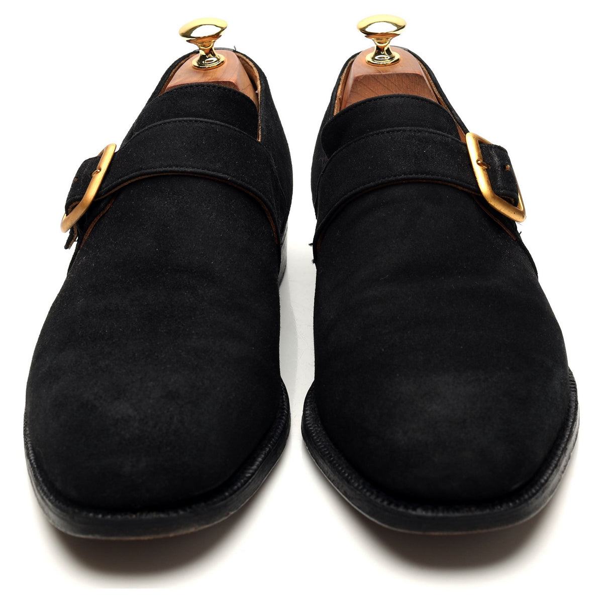 &#39;Westbury&#39; Black Suede Monk Strap UK 10.5 F
