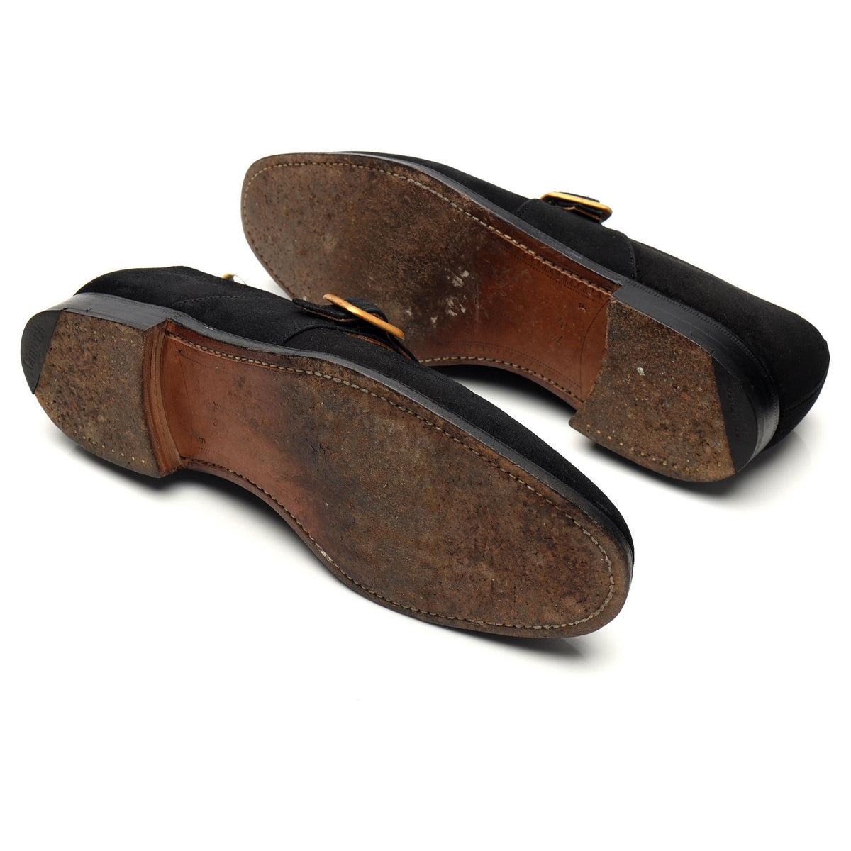 &#39;Westbury&#39; Black Suede Monk Strap UK 10.5 F