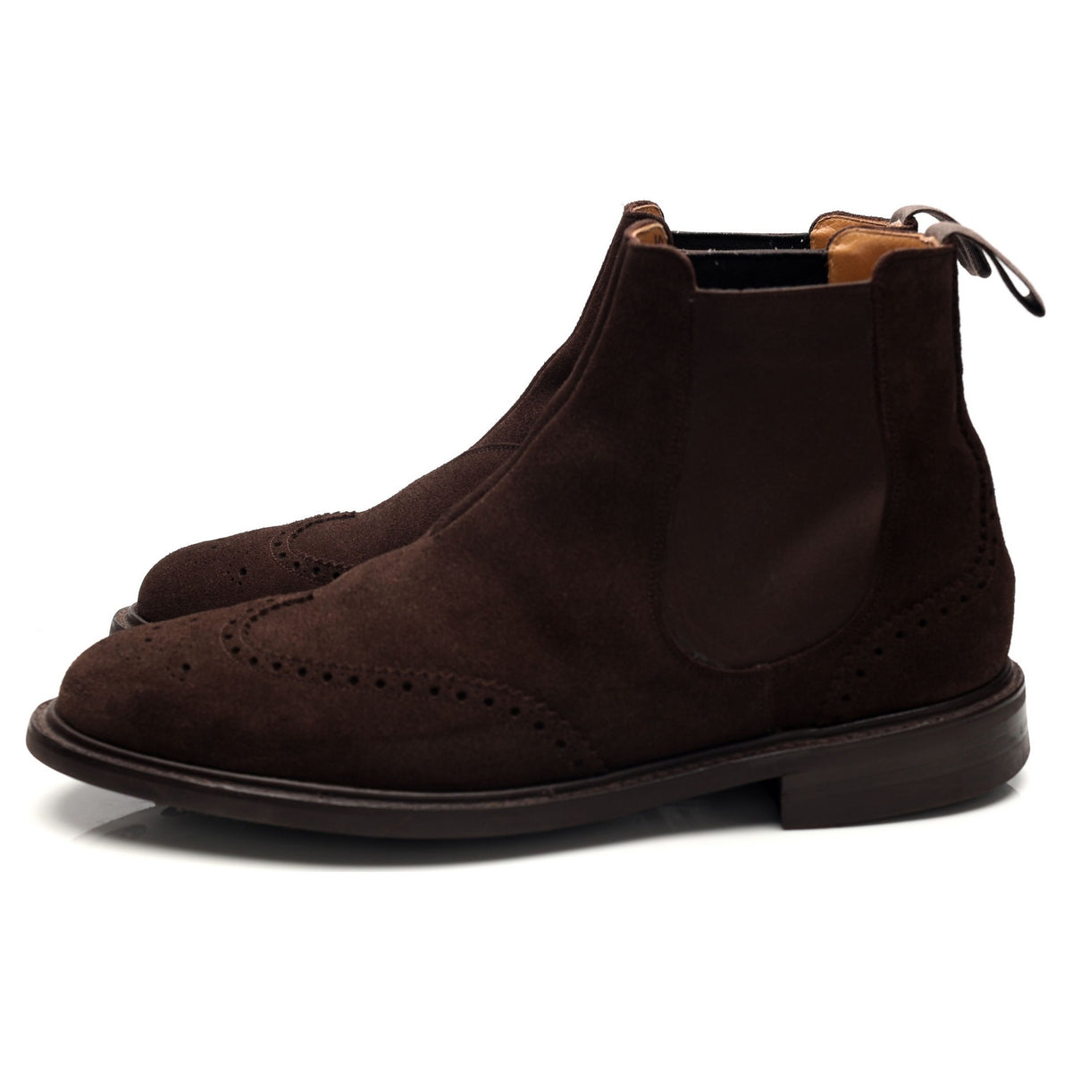 &#39;Cransley 2&#39; Dark Brown Suede Brogue Chelsea Boots UK 9 F