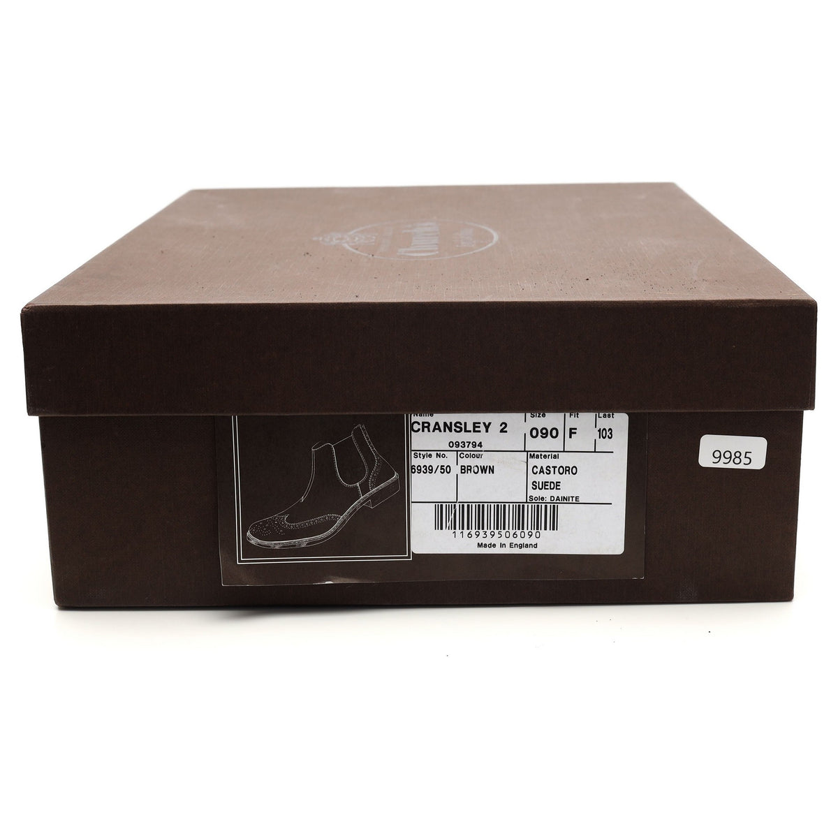 &#39;Cransley 2&#39; Dark Brown Suede Brogue Chelsea Boots UK 9 F