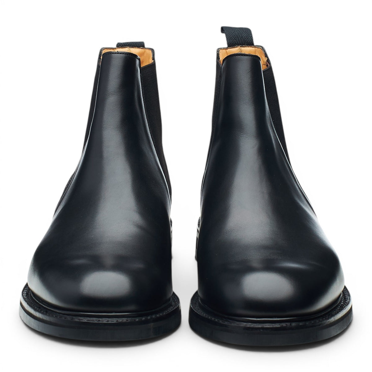 'Welwyn' Black Leather Chelsea Boots UK 10 G