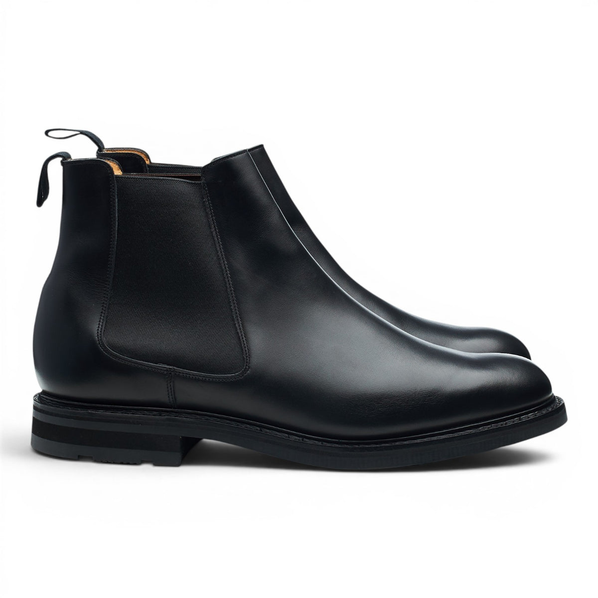 'Welwyn' Black Leather Chelsea Boots UK 10 G