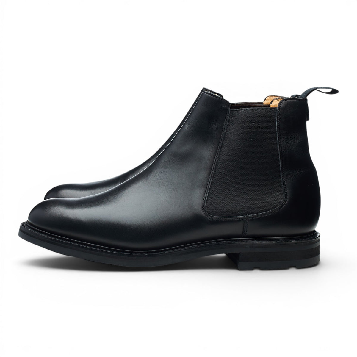 'Welwyn' Black Leather Chelsea Boots UK 10 G