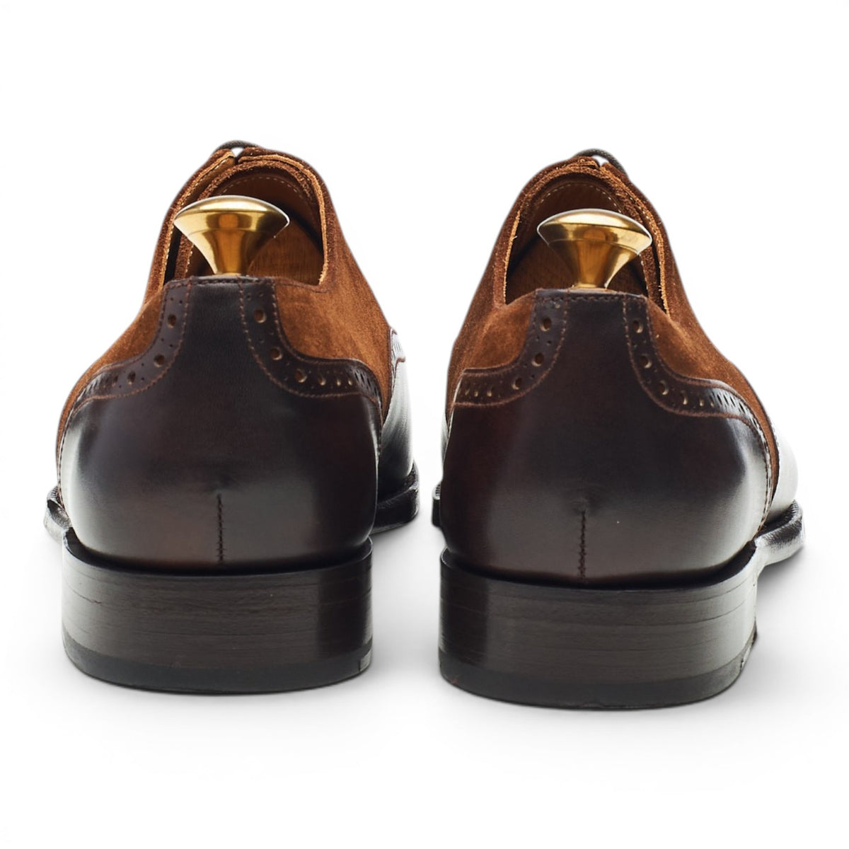 'Wallingford' Dark Brown Museum Leather Brown Suede Oxford Brogues UK 7 E