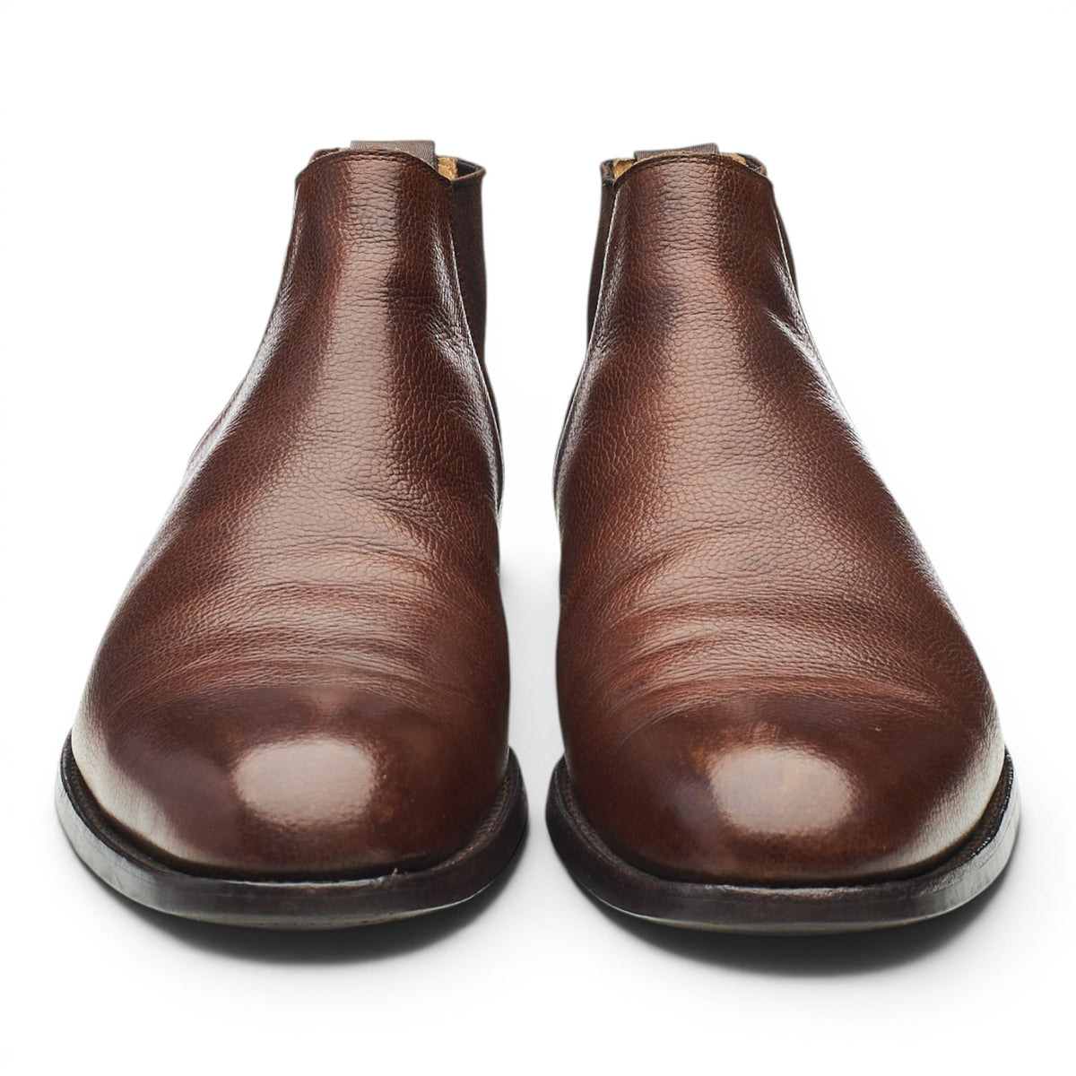 'Cranton' Dark Brown Grain Leather Chelsea Boots UK 9.5 E