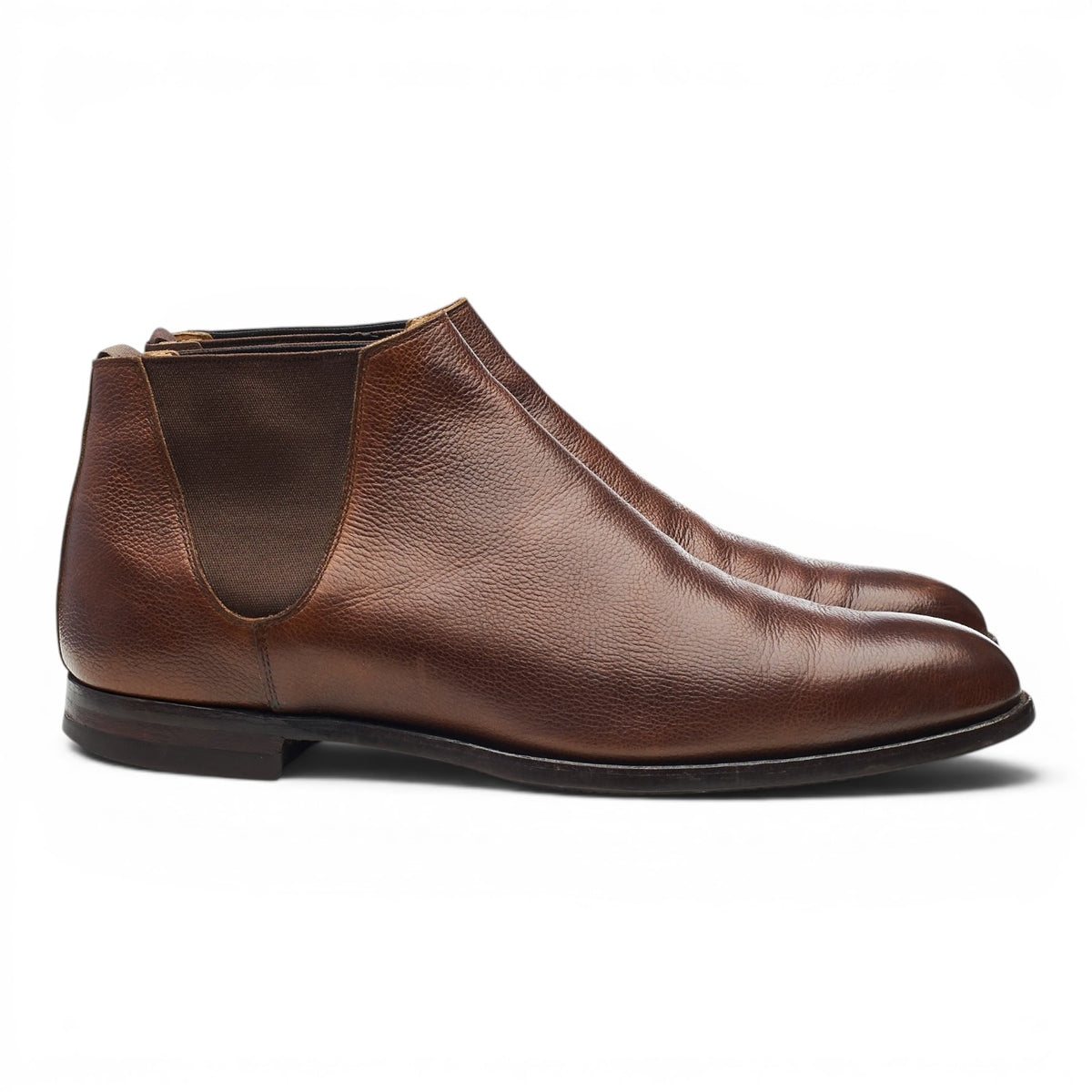 'Cranton' Dark Brown Grain Leather Chelsea Boots UK 9.5 E