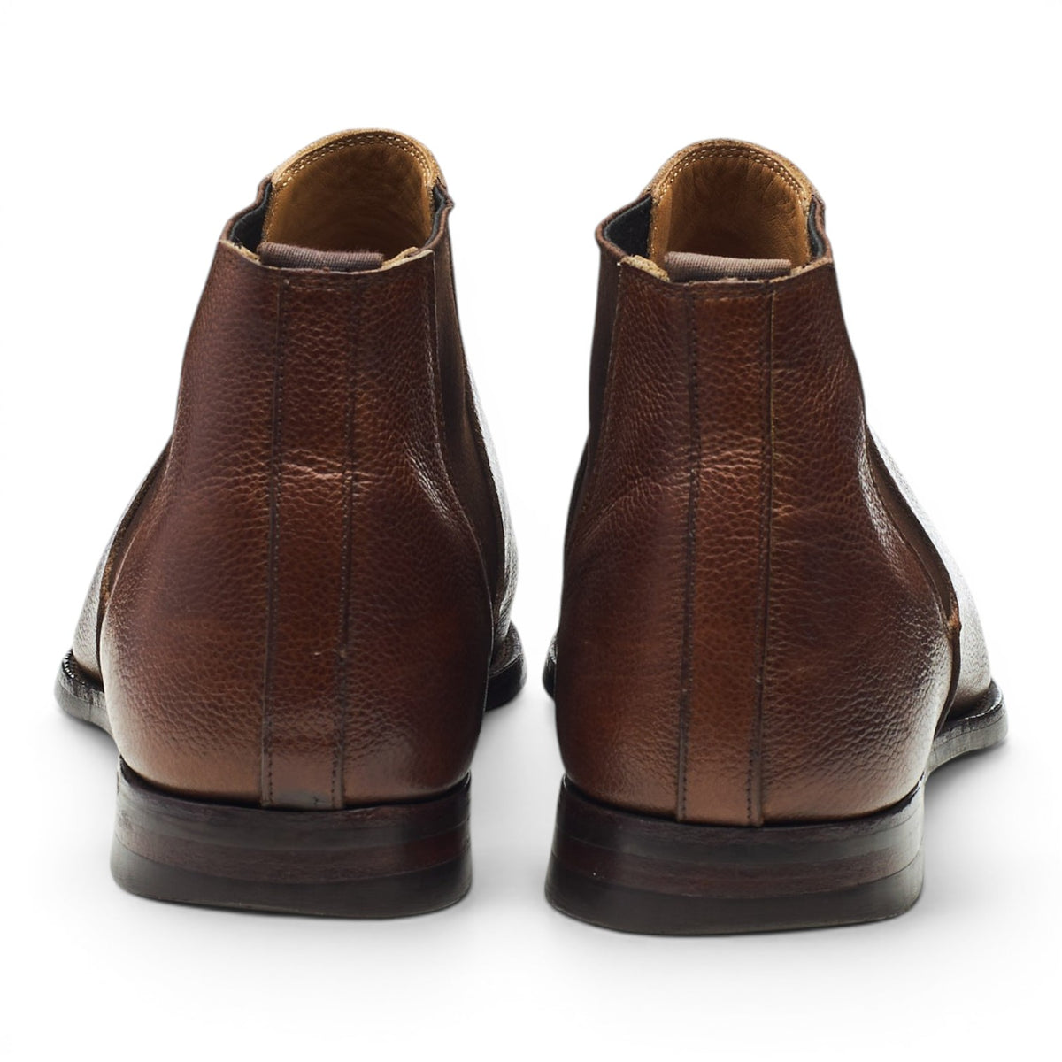 'Cranton' Dark Brown Grain Leather Chelsea Boots UK 9.5 E