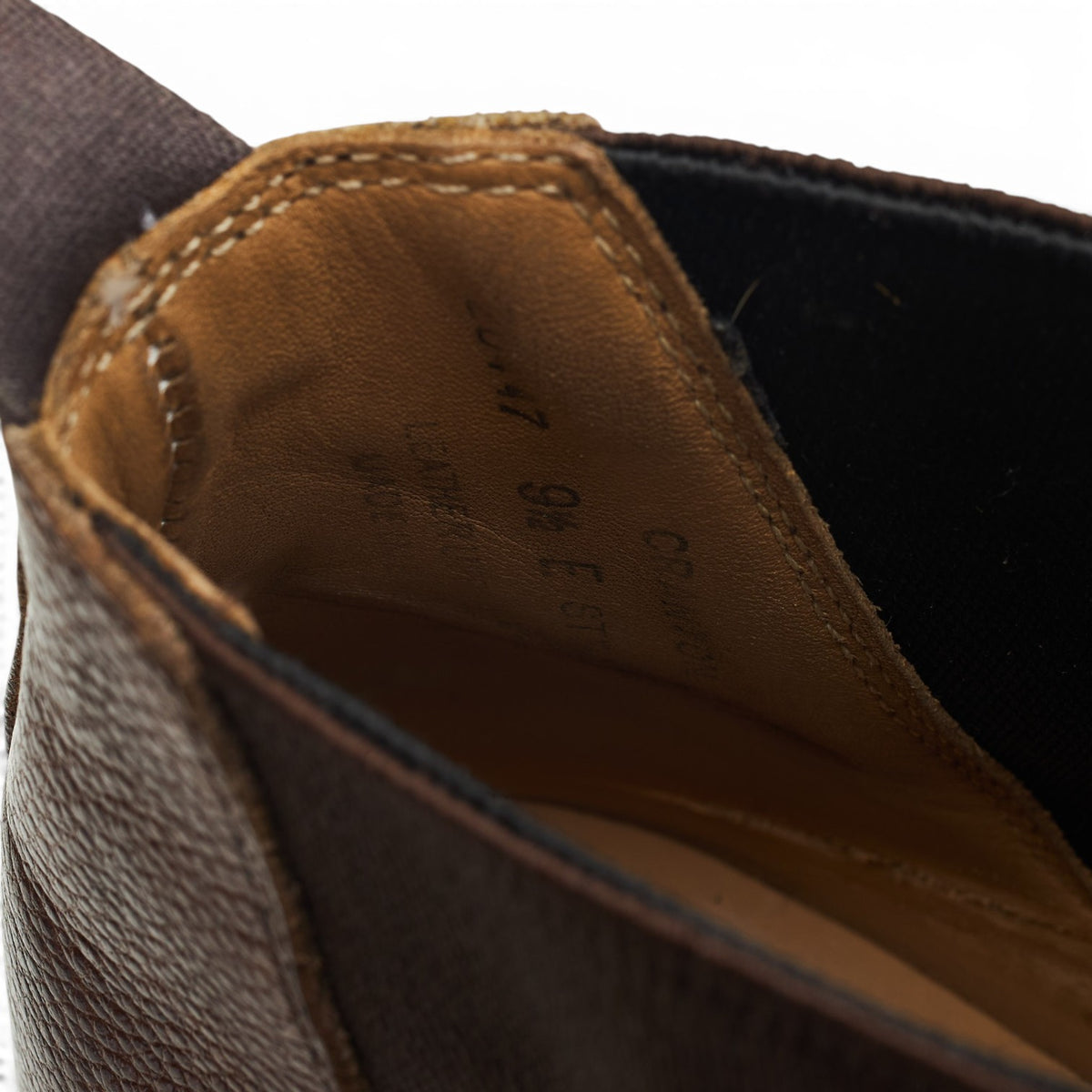 'Cranton' Dark Brown Grain Leather Chelsea Boots UK 9.5 E