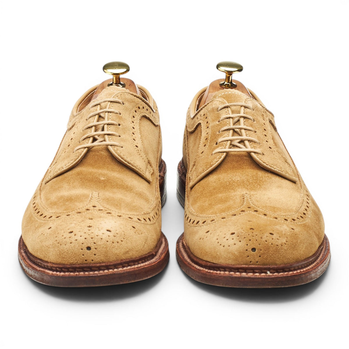 Leffot '97789' Tan Brown Suede Derby Brogues UK 8.5 US 9 D
