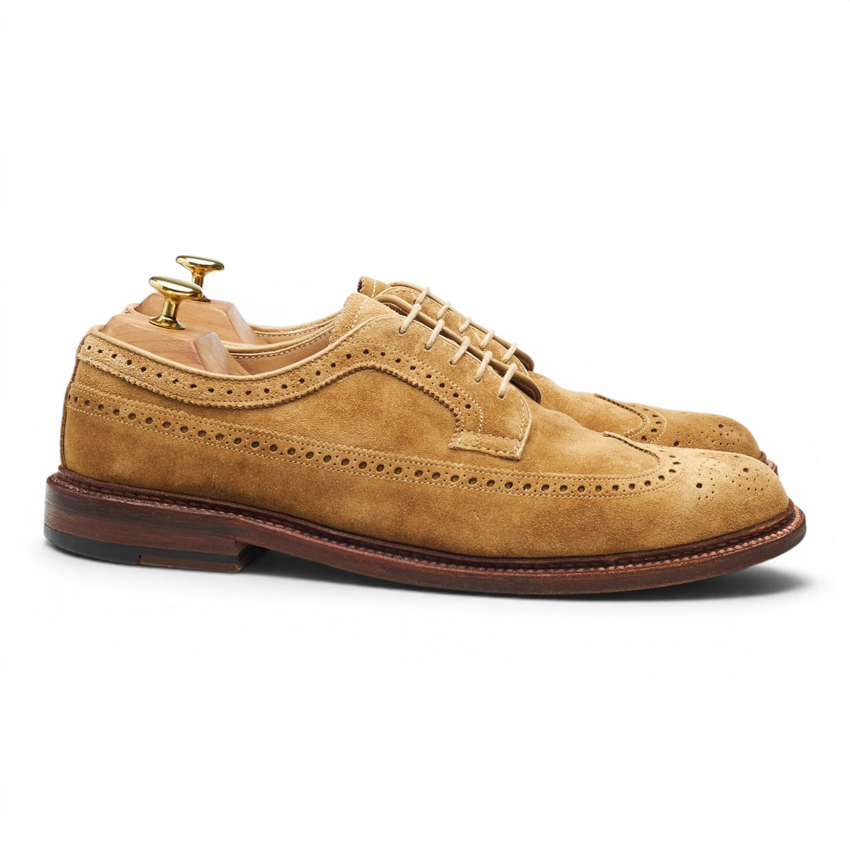 Leffot '97789' Tan Brown Suede Derby Brogues UK 8.5 US 9 D
