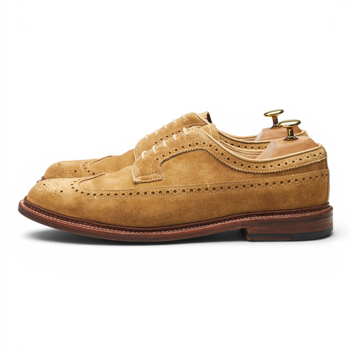 Leffot '97789' Tan Brown Suede Derby Brogues UK 8.5 US 9 D
