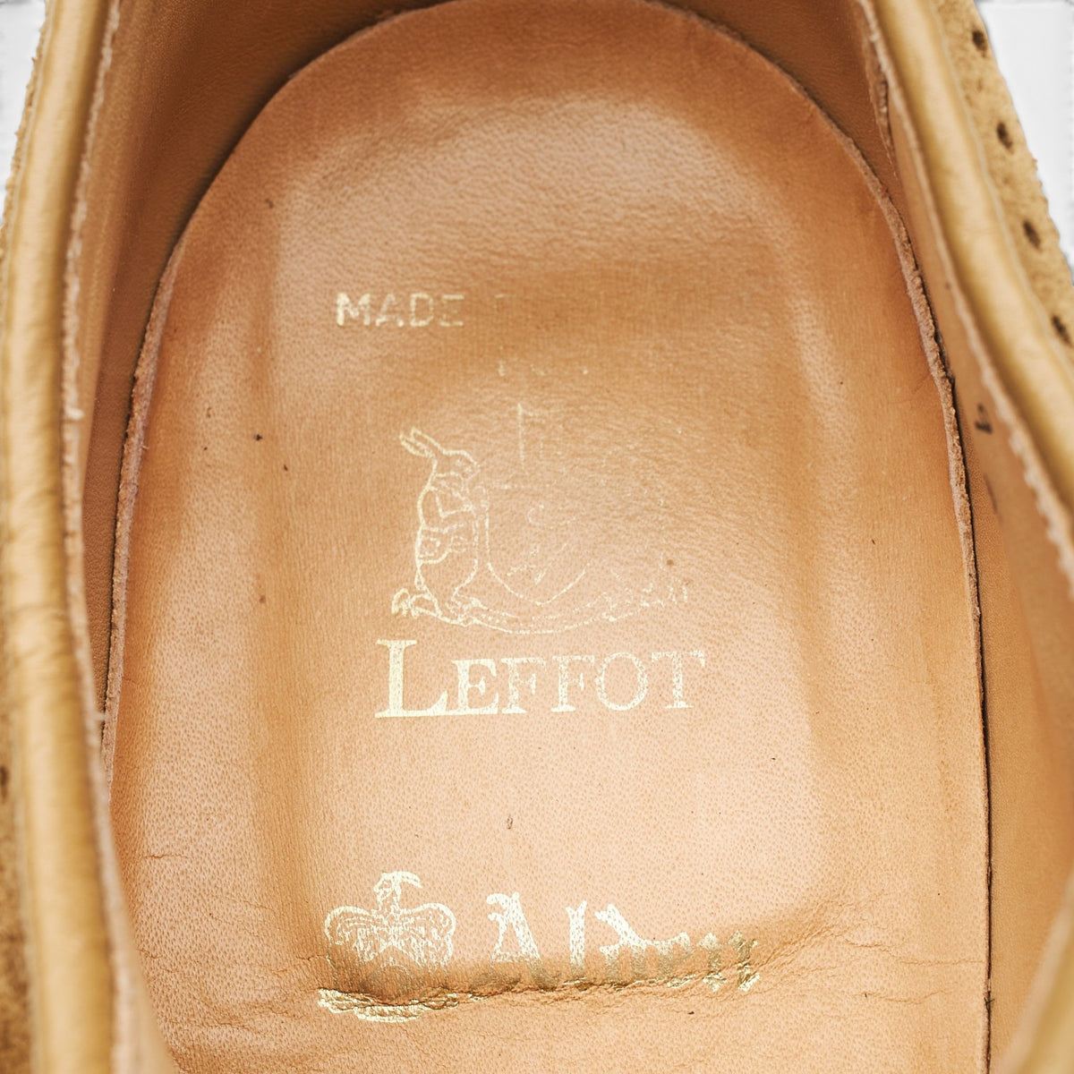 Leffot '97789' Tan Brown Suede Derby Brogues UK 8.5 US 9 D