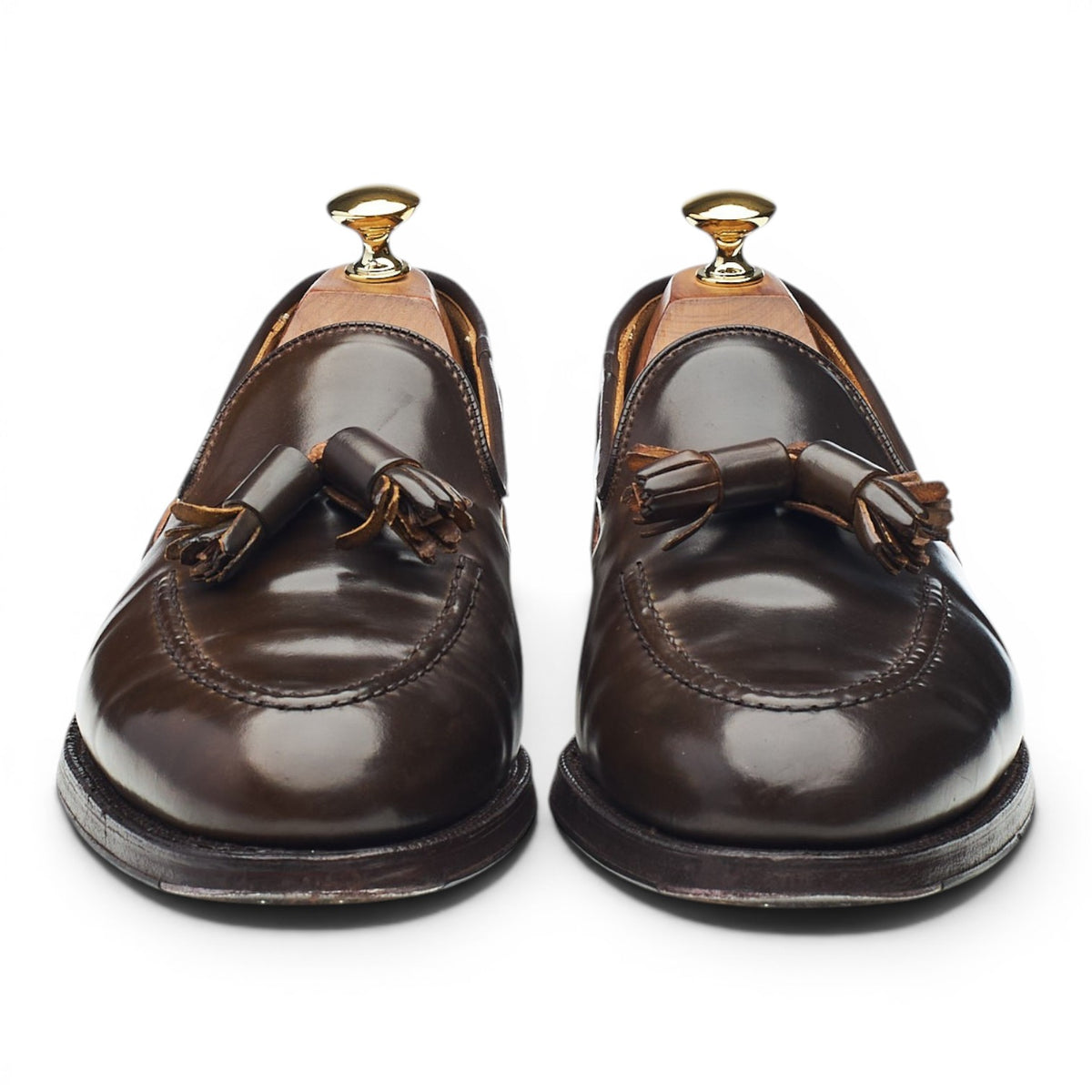'Cavendish 2' Dark Brown Cordovan Leather Tassel Loafers UK 6.5 E