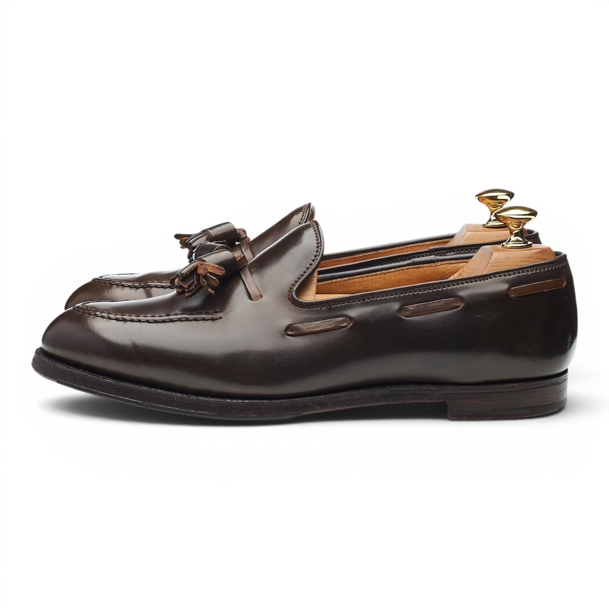 'Cavendish 2' Dark Brown Cordovan Leather Tassel Loafers UK 6.5 E