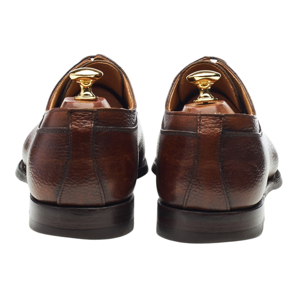 'Hardwick' Dark Brown Grain Leather Split Toe Derby UK 9.5 E