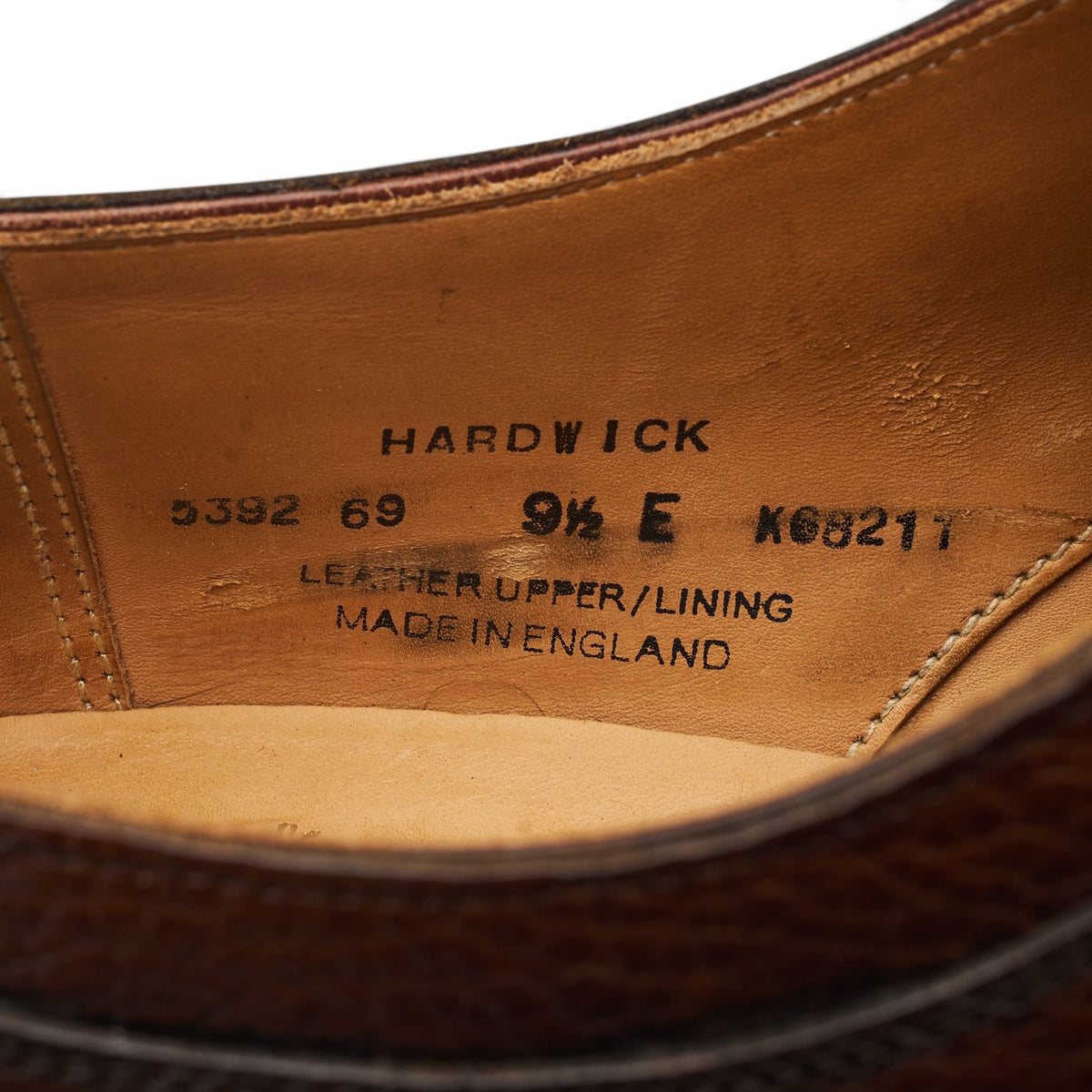 'Hardwick' Dark Brown Grain Leather Split Toe Derby UK 9.5 E