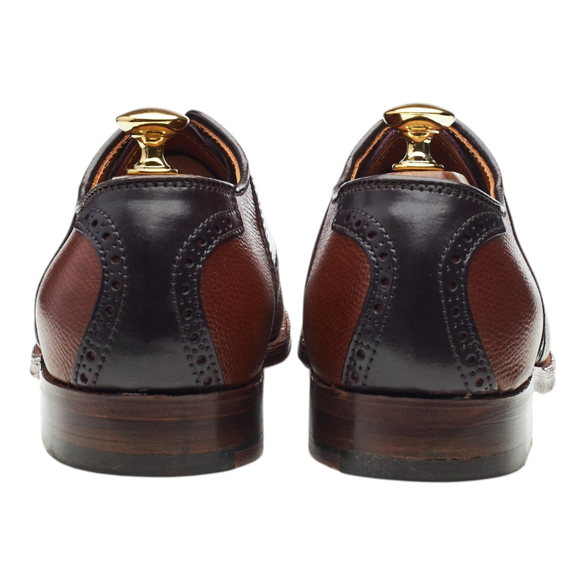 'D2303' Burgundy Cordovan & Brown Grain Leather Saddle Oxford UK 6.5 US 7 D