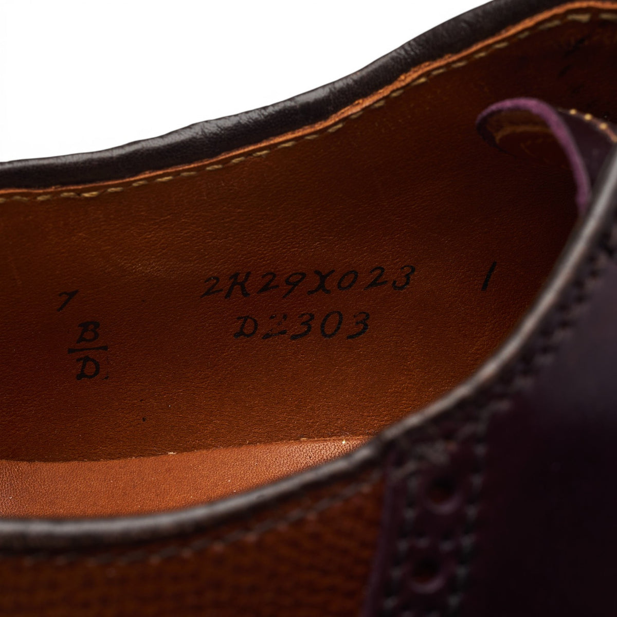 'D2303' Burgundy Cordovan & Brown Grain Leather Saddle Oxford UK 6.5 US 7 D