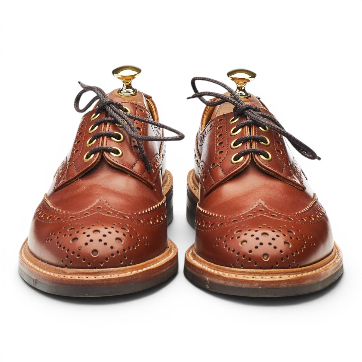 'Bourton' Tan Brown Leather Derby Brogues UK 6