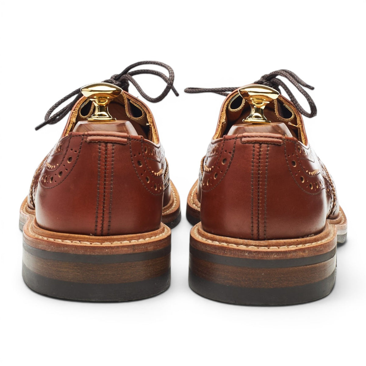 'Bourton' Tan Brown Leather Derby Brogues UK 6