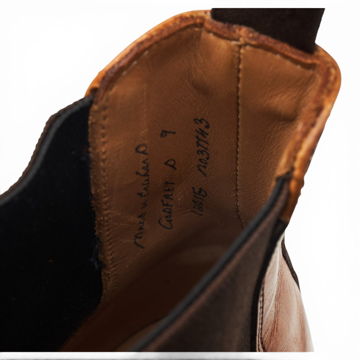 'Godfrey' Tan Brown Leather Chelsea Boots UK 9 G