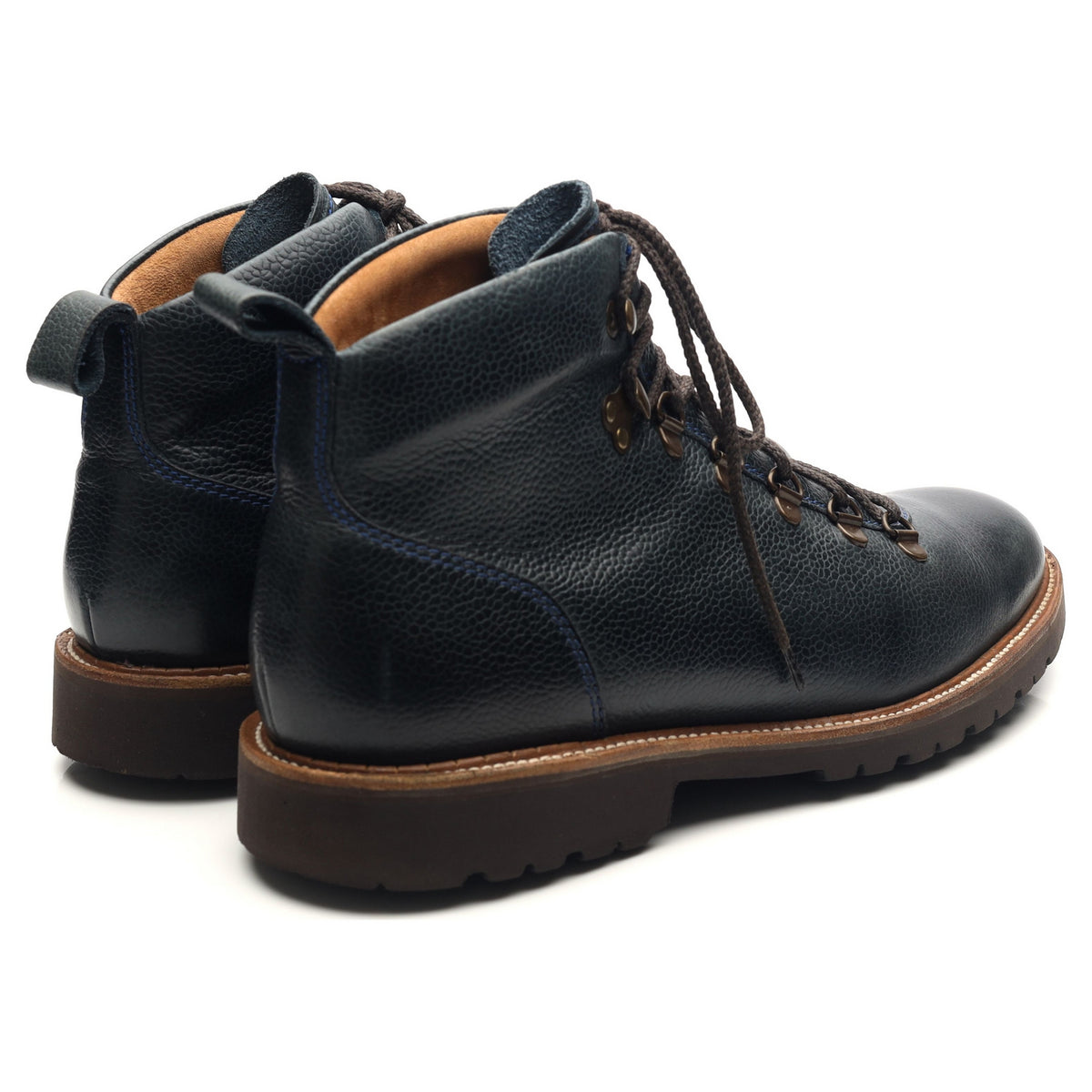 &#39;Glencoe&#39; Navy Blue Leather Hiker Boots UK 9.5 F