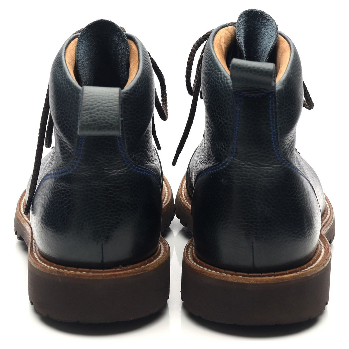 &#39;Glencoe&#39; Navy Blue Leather Hiker Boots UK 9.5 F