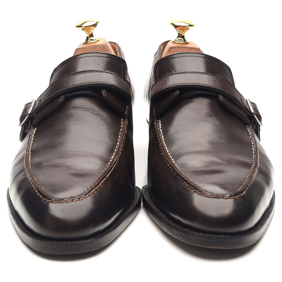 &#39;100&#39; Dark Brown Leather Monk Strap UK 9 F