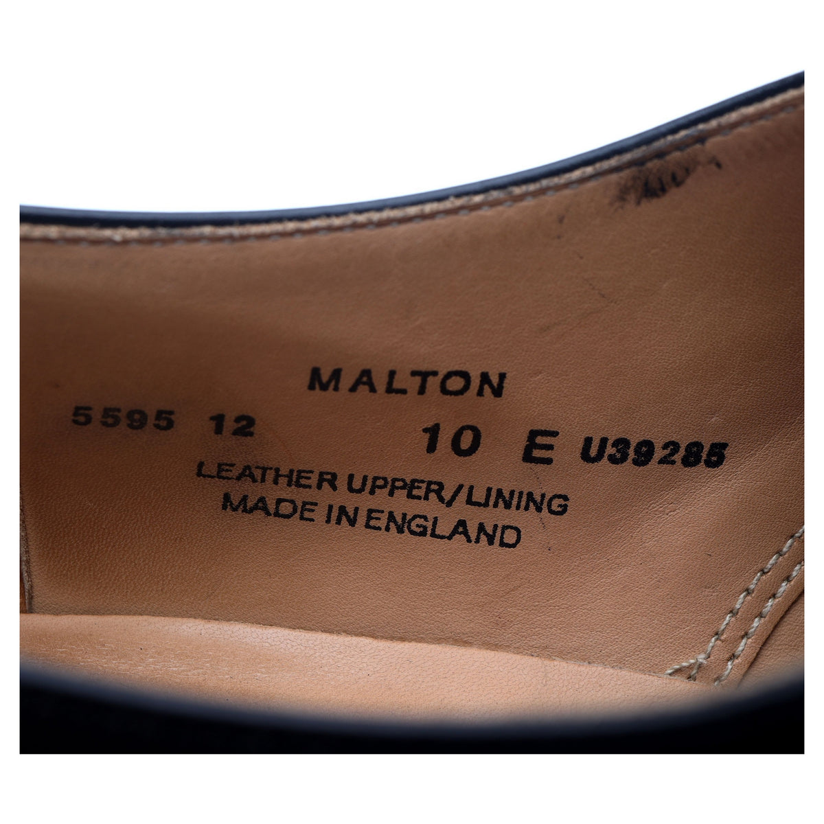 &#39;Malton&#39; Black Leather Oxford Semi Brogues UK 10 E