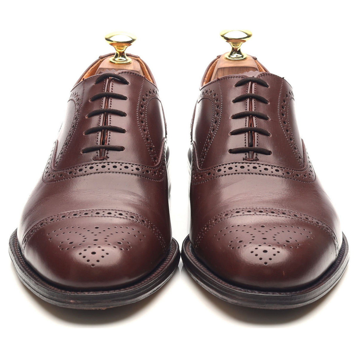 Burgundy Leather Oxford Semi Brogues UK 7 F