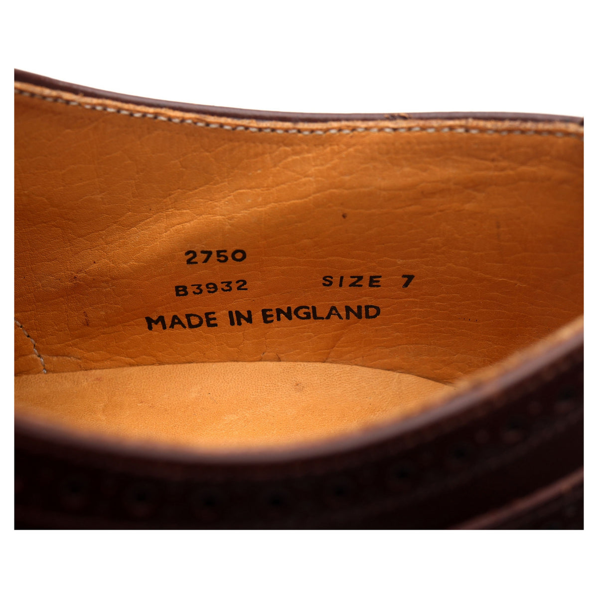 Burgundy Leather Oxford Semi Brogues UK 7 F