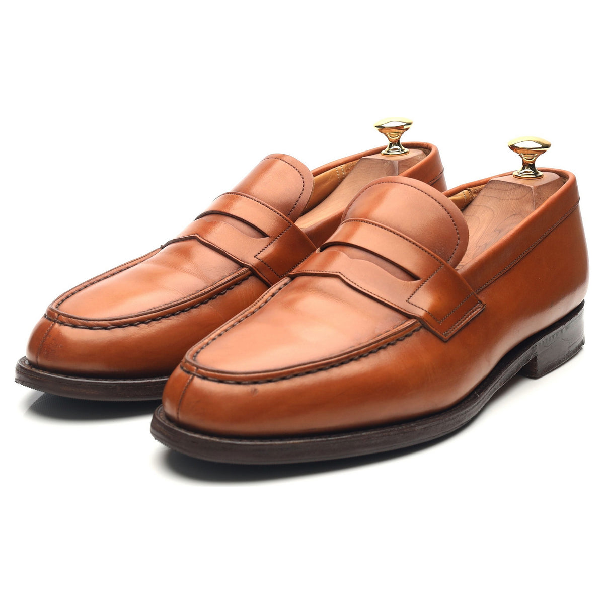 &#39;Darwin&#39; Tan Brown Leather Loafers UK 9 G