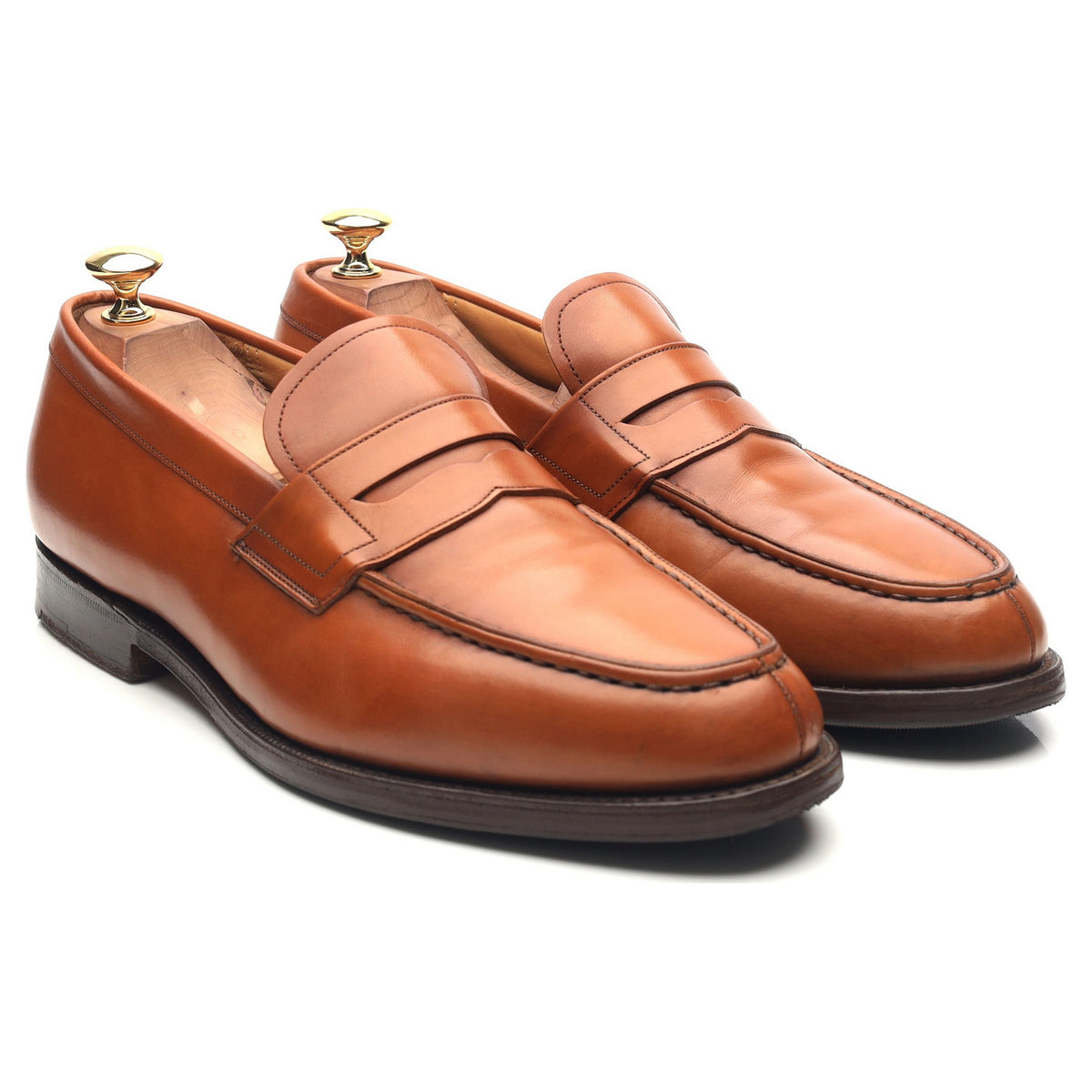 &#39;Darwin&#39; Tan Brown Leather Loafers UK 9 G