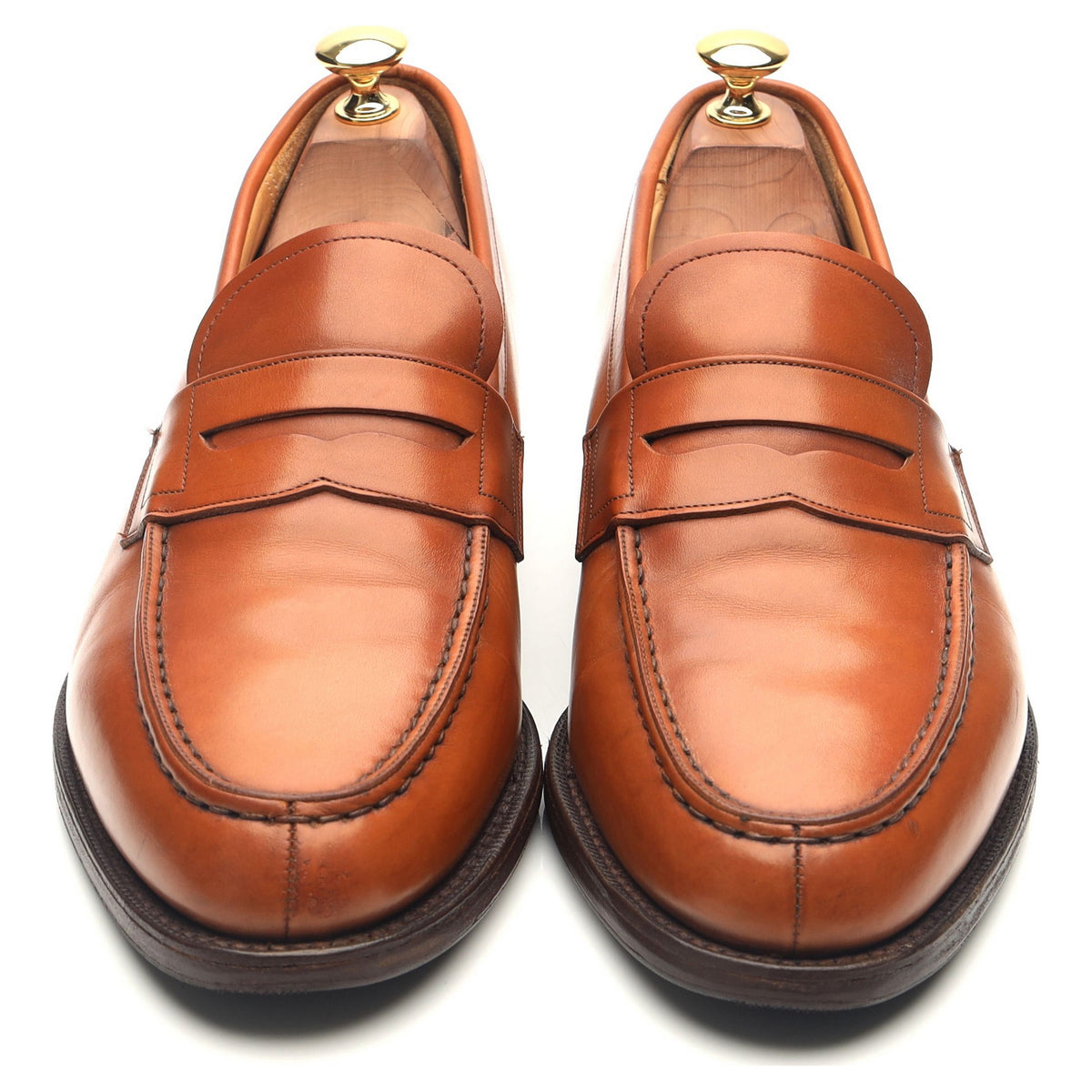 &#39;Darwin&#39; Tan Brown Leather Loafers UK 9 G