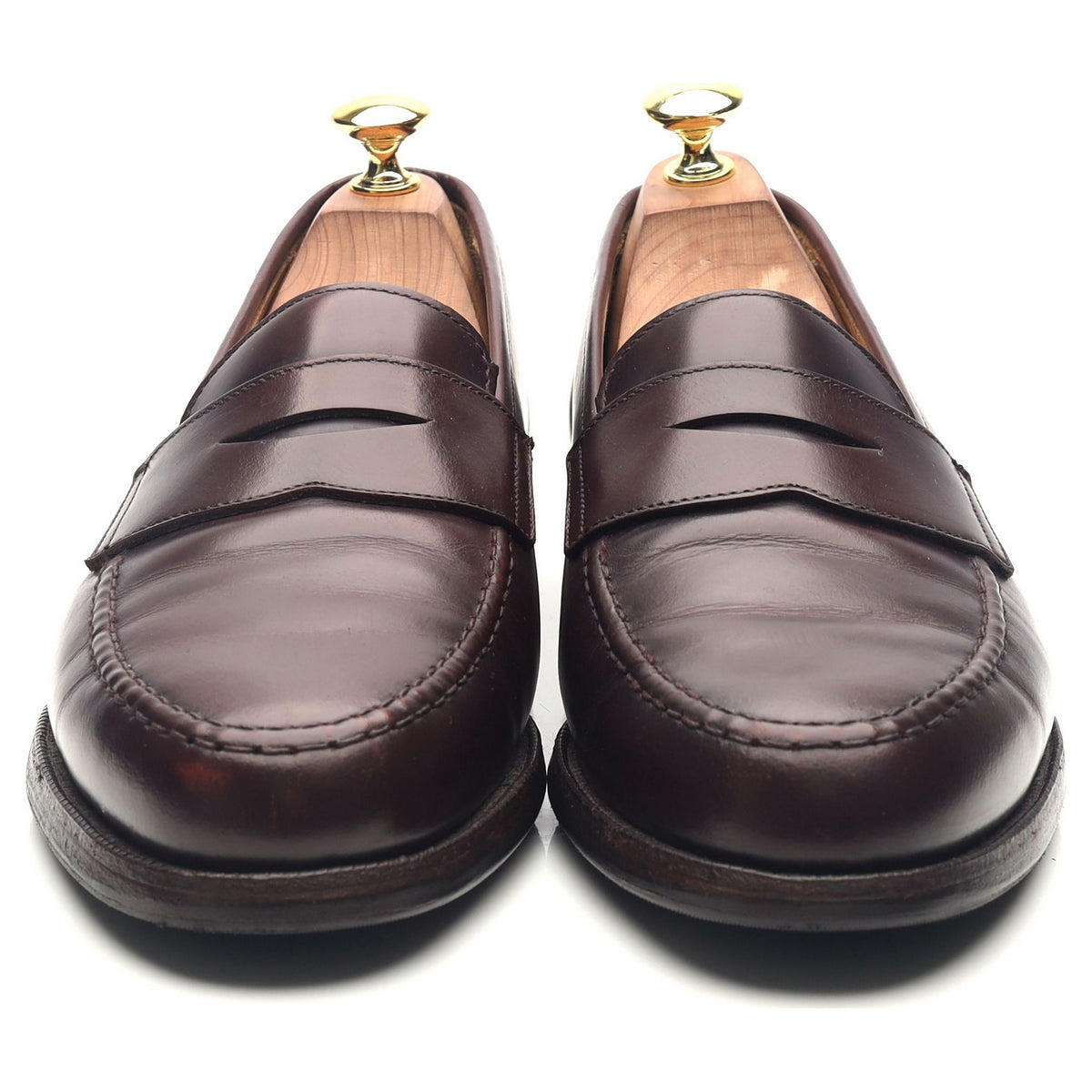 Boston' Burgundy Leather Loafers UK 8 E - Abbot's Shoes