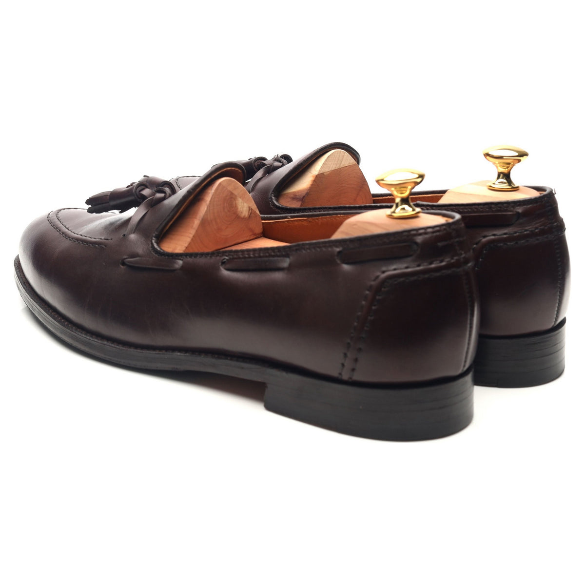 &#39;06598&#39; Burgundy Leather Tassel Loafers UK 10.5 US 11
