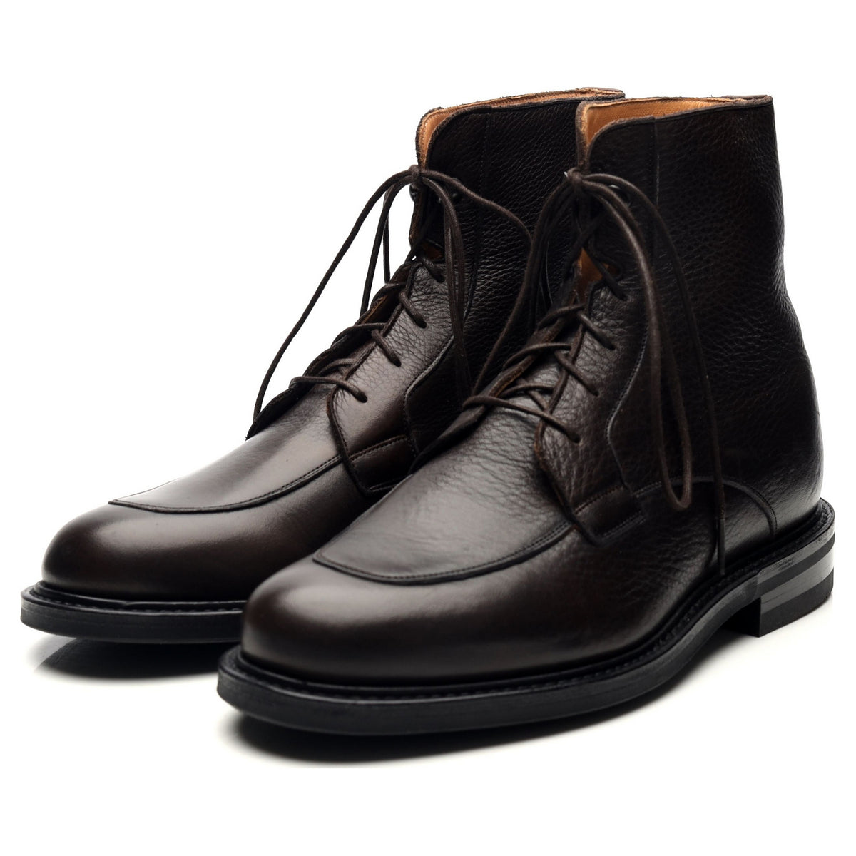 Darcy - Mi-botte talon haut cuir marron café - Bottes grande taille Darcy - Mi-botte talon haut cuir marron café - Bottes grande taille