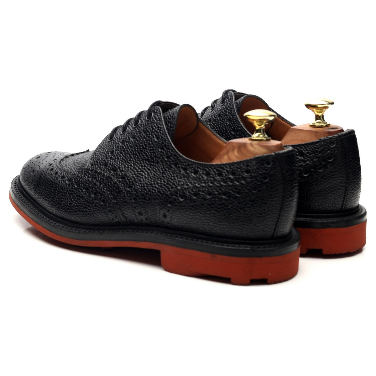 &#39;Jude&#39; Black Leather Derby Brogues UK 7