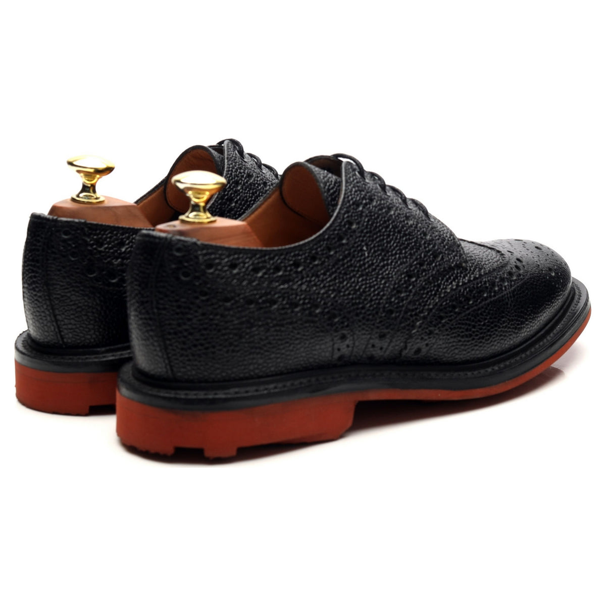 &#39;Jude&#39; Black Leather Derby Brogues UK 7