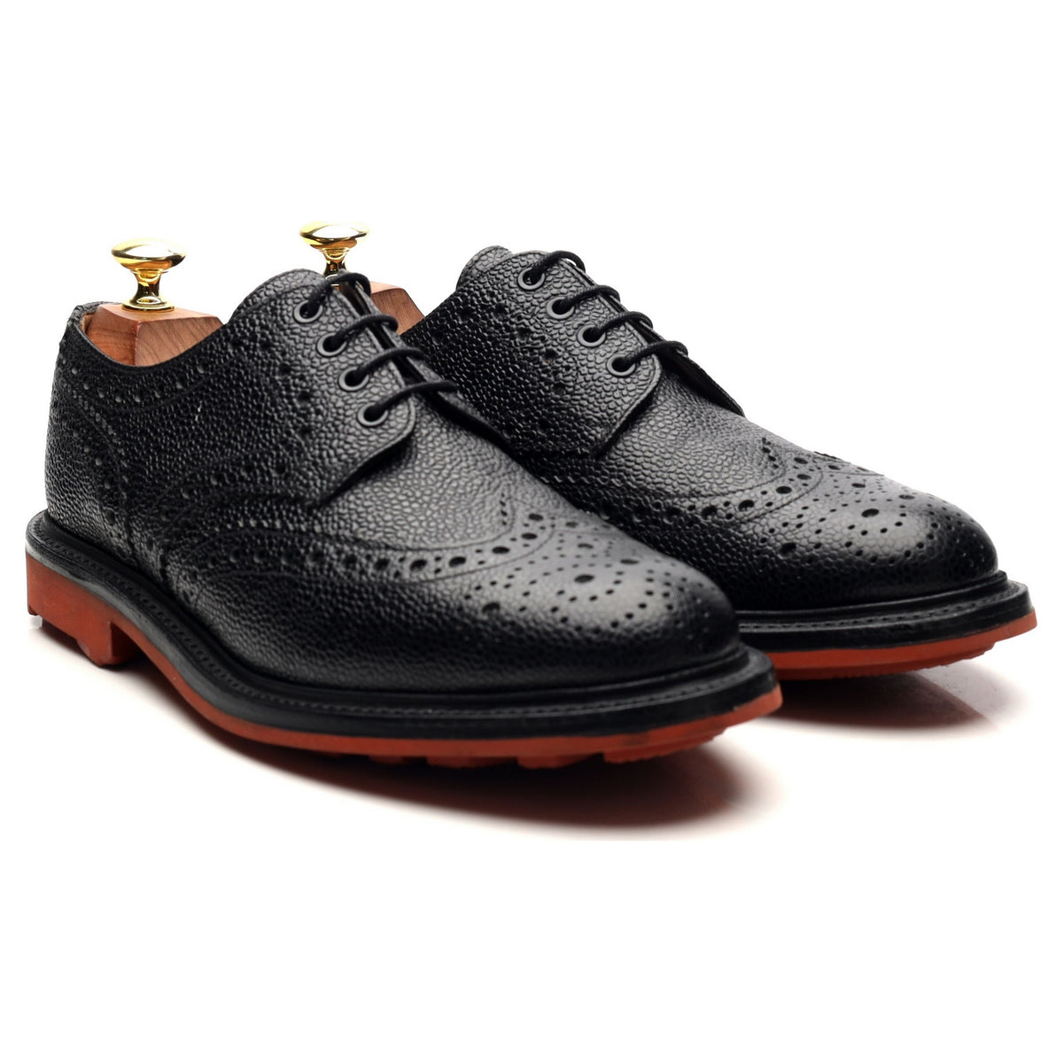 &#39;Jude&#39; Black Leather Derby Brogues UK 7