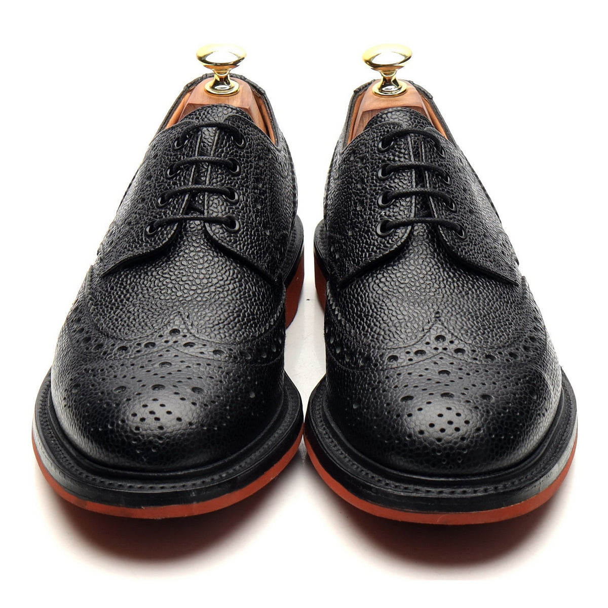 &#39;Jude&#39; Black Leather Derby Brogues UK 7